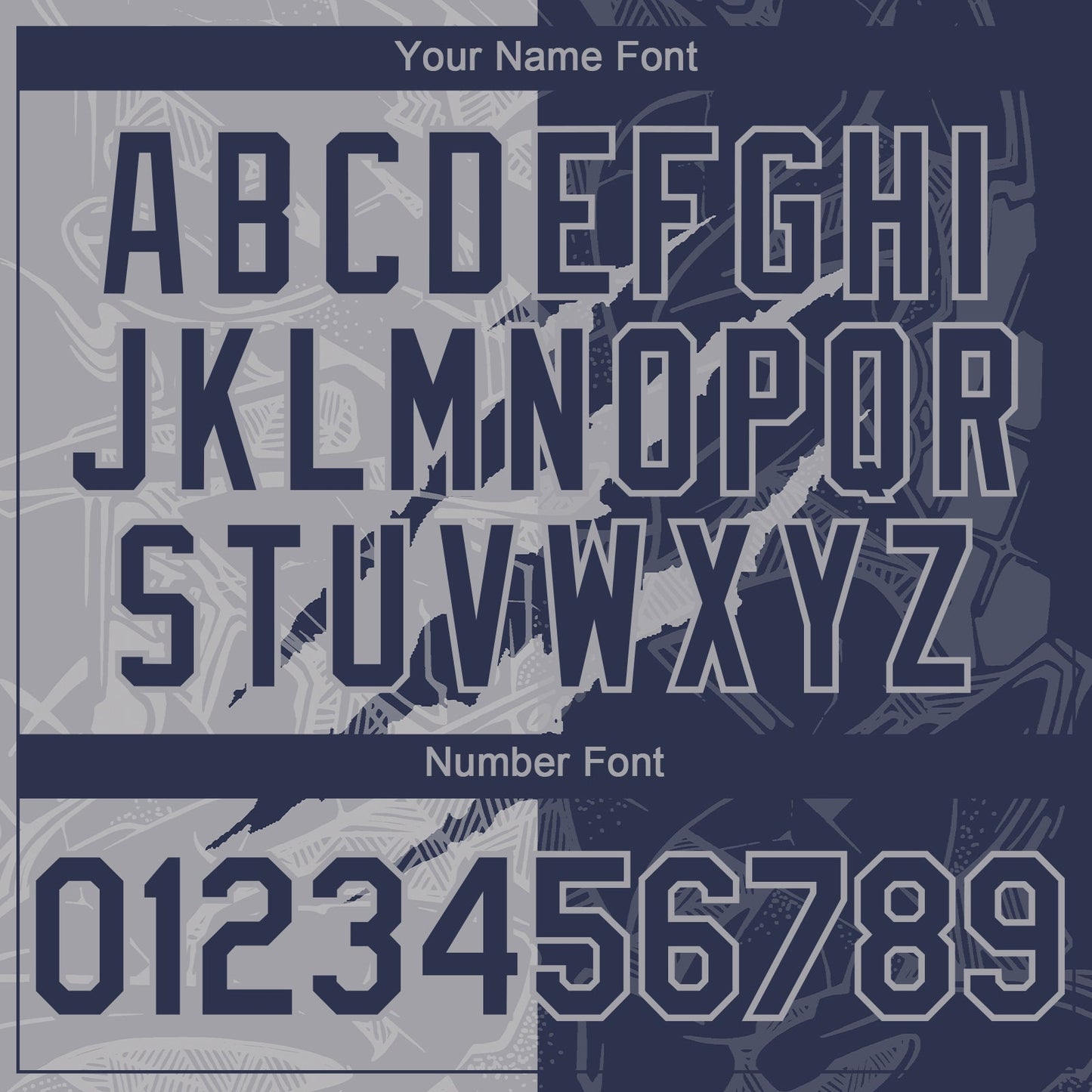 Custom Graffiti Pattern Navy-Gray 3D Scratch Authentic Baseball Jersey view 5