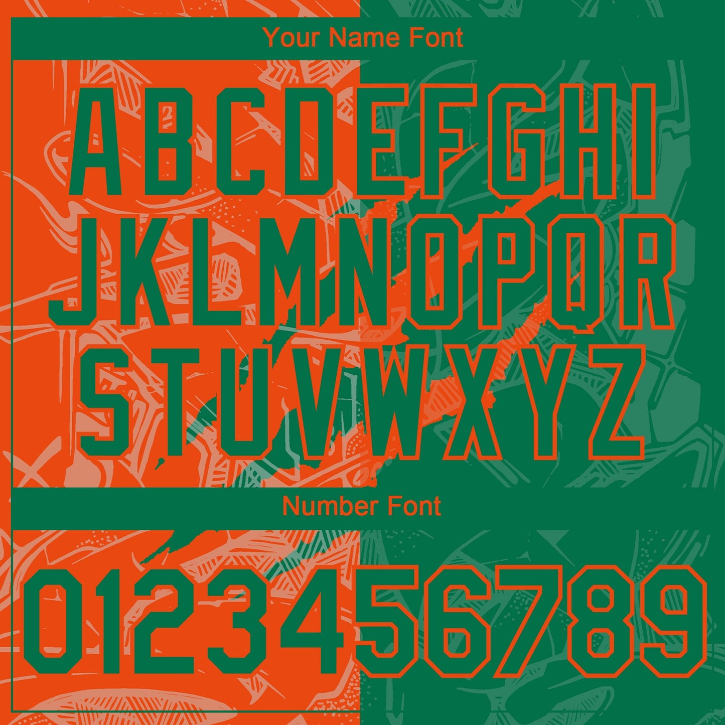Custom Graffiti Pattern Kelly Green-Orange 3D Scratch Authentic Baseball Jersey view 5