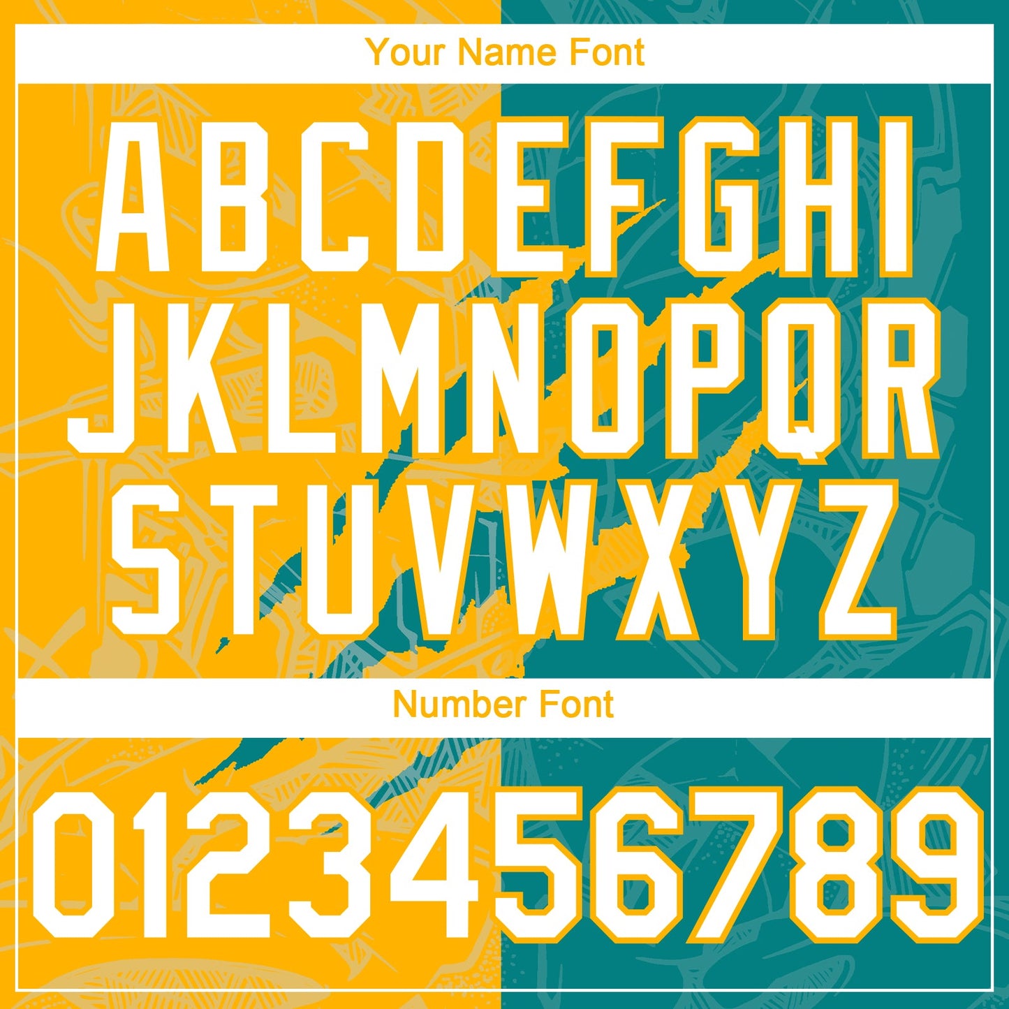 Custom Graffiti Pattern White Teal-Gold 3D Scratch Authentic Baseball Jersey view 5