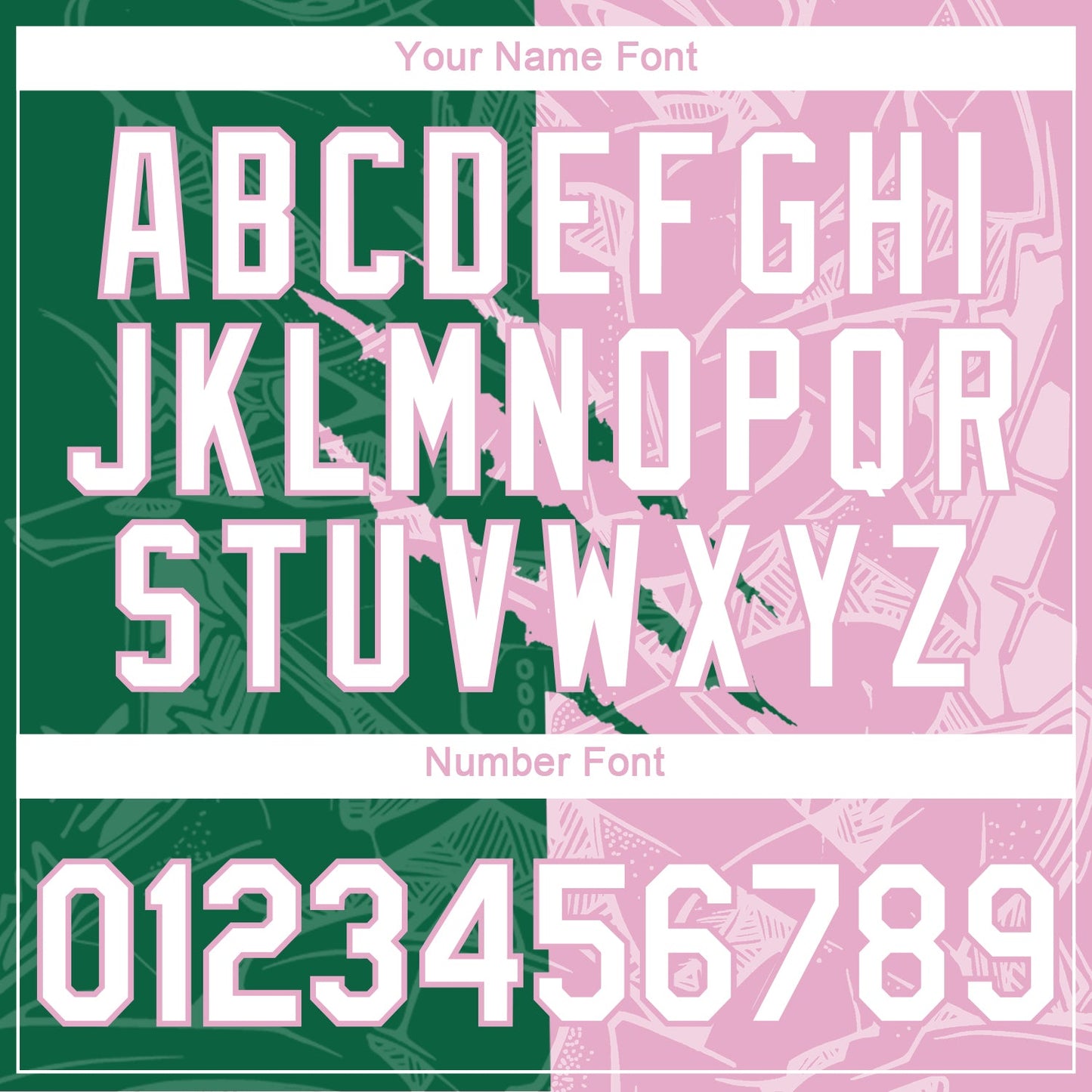 Custom Graffiti Pattern White Kelly Green-Light Pink Scratch 3D Performance T-Shirt view 4