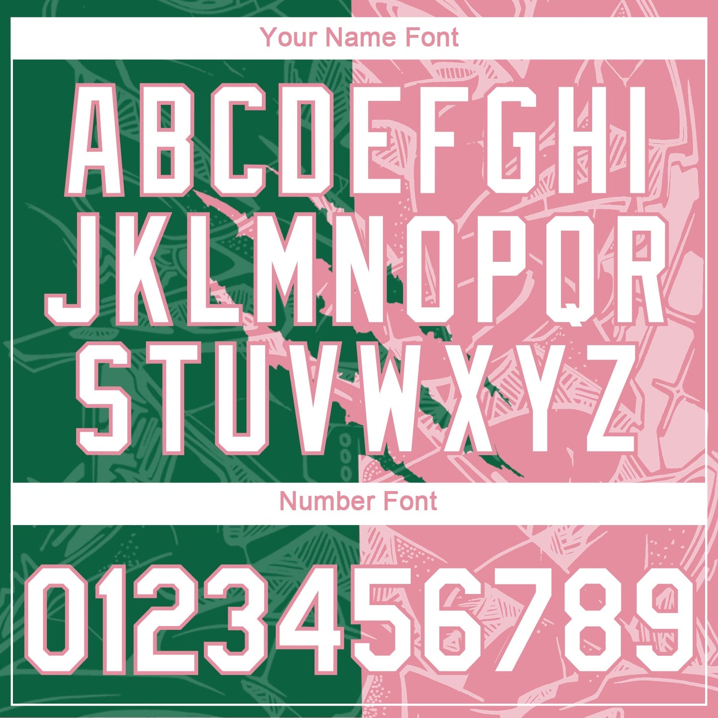 Custom Graffiti Pattern White Kelly Green-Medium Pink Scratch 3D Performance T-Shirt view 4