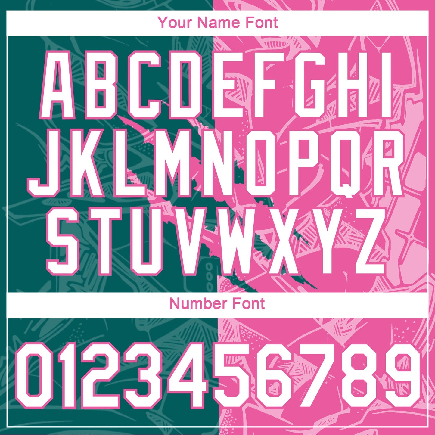 Custom Graffiti Pattern White Teal-Pink Scratch 3D Performance T-Shirt view 4