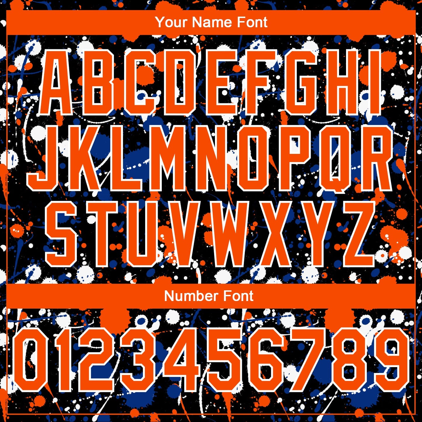 Custom Stitched Graffiti Pattern Orange Black-White 3D Splash Grunge Art Sports Pullover Sweatshirt Hoodie view 4