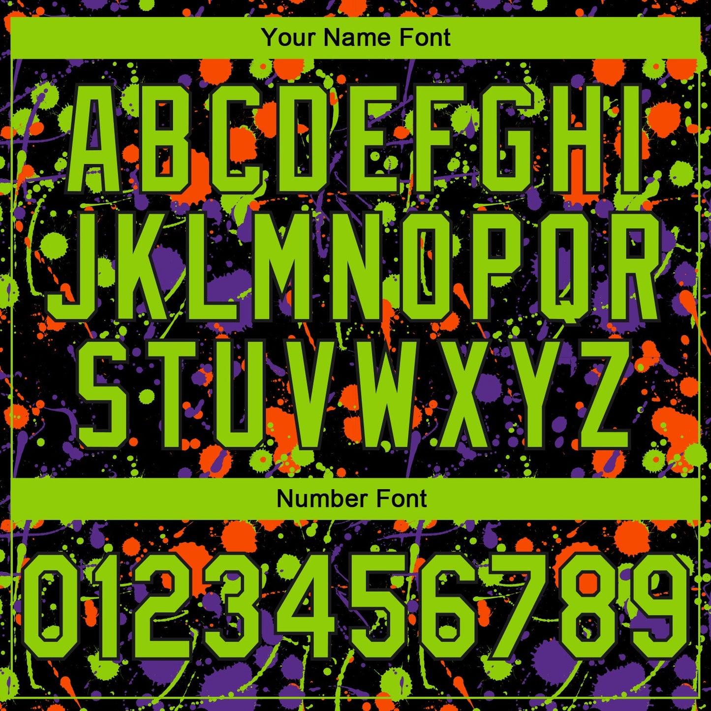 Custom Stitched Graffiti Pattern Neon Green-Black 3D Splash Grunge Art Sports Pullover Sweatshirt Hoodie view 4