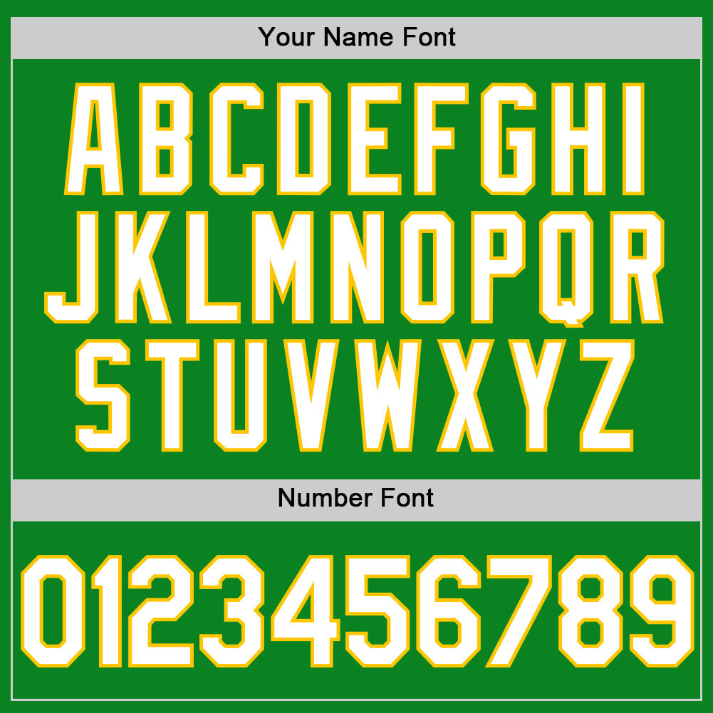 Custom Grass Green White-Yellow Authentic Baseball Jersey view 5