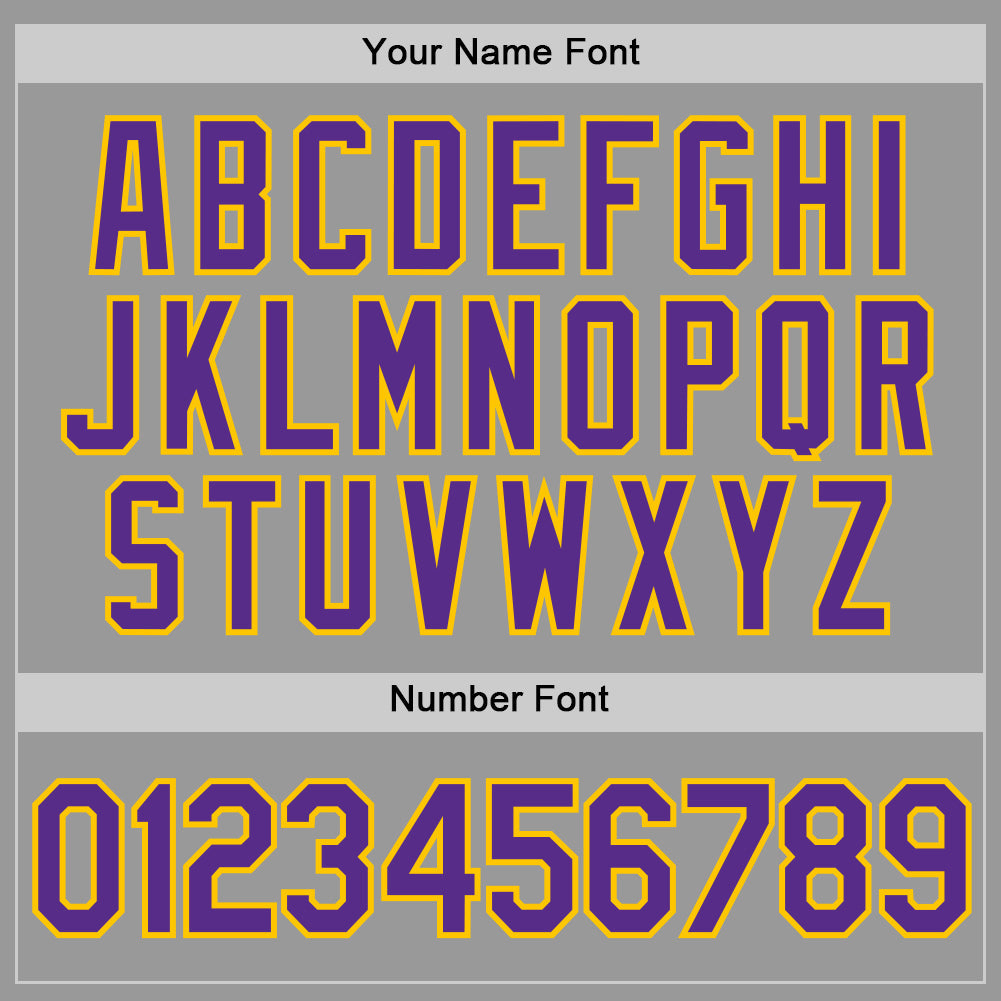 Custom Gray Purple-Gold Performance T-Shirt view 4
