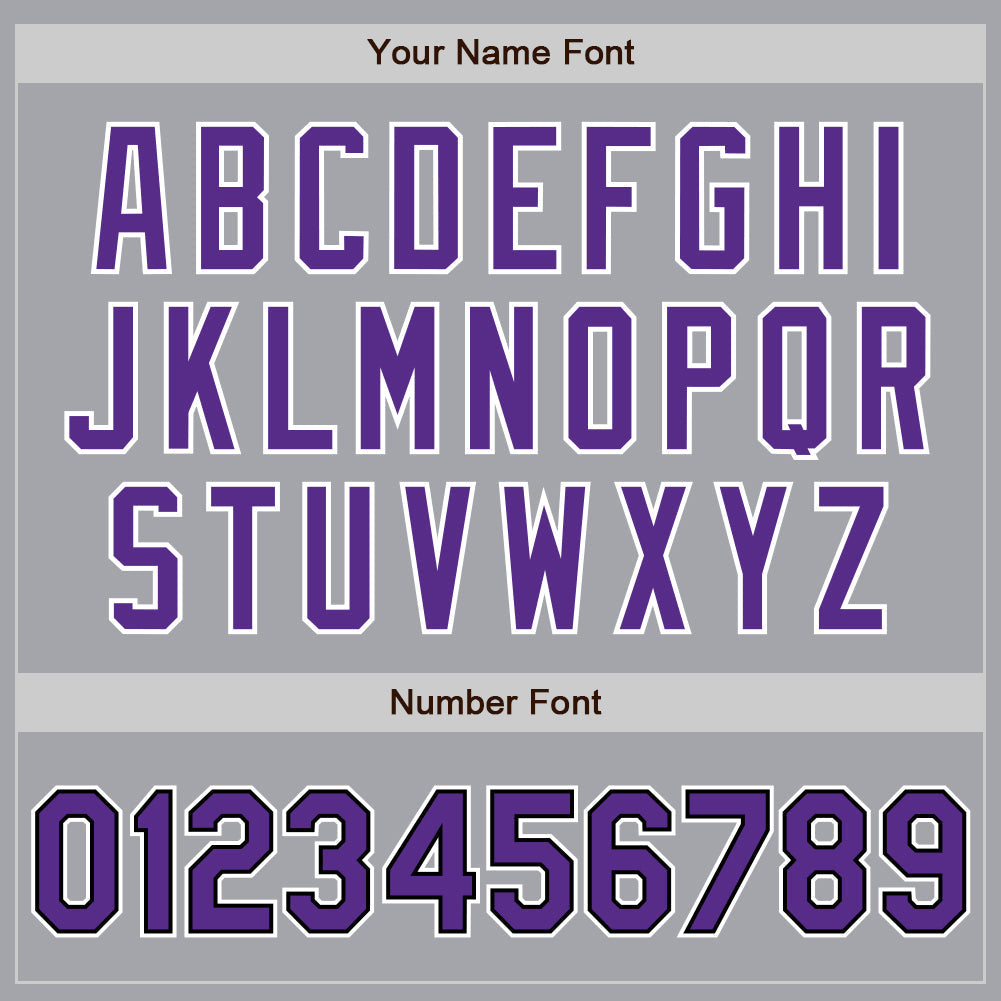Custom Gray Purple-Black Authentic Baseball Jersey view 5