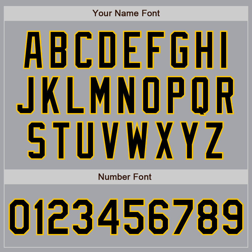Custom Gray Black-Gold Authentic Baseball Jersey view 5
