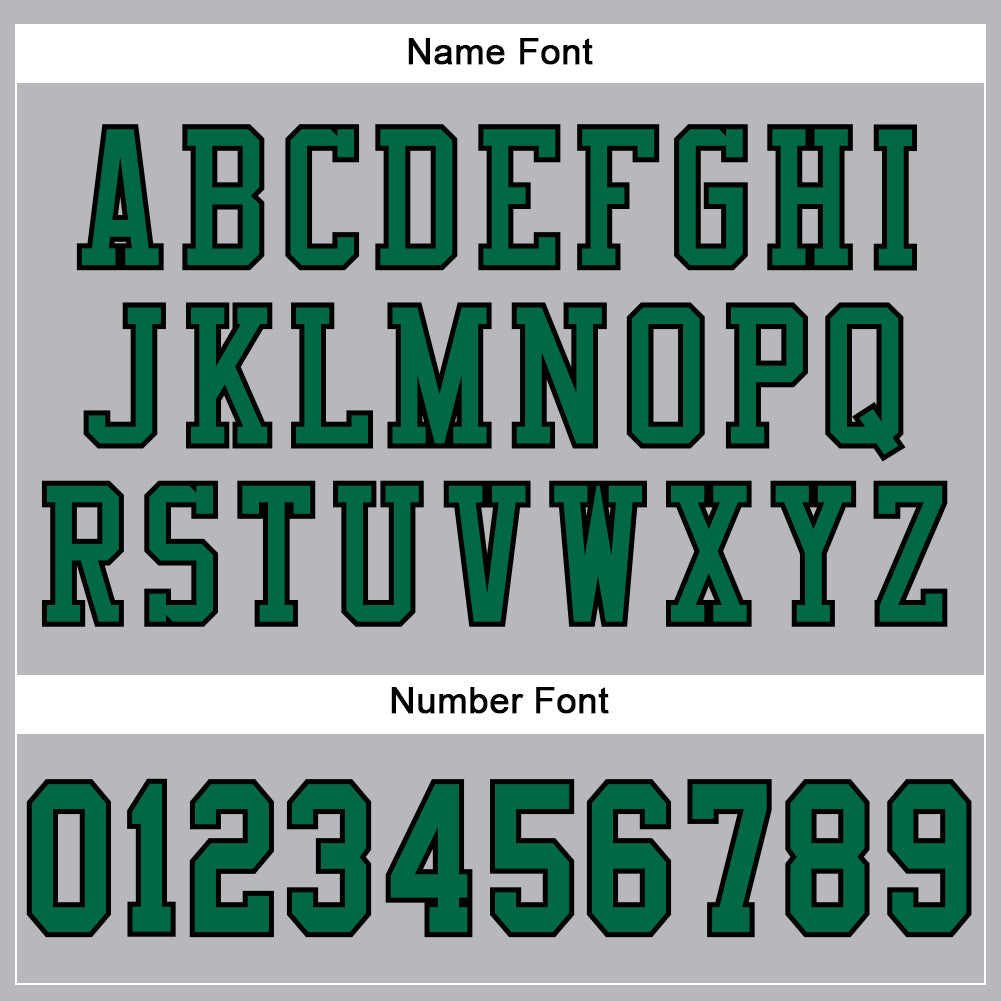 Custom Gray Kelly Green-Black Mesh Authentic Football Jersey view 4