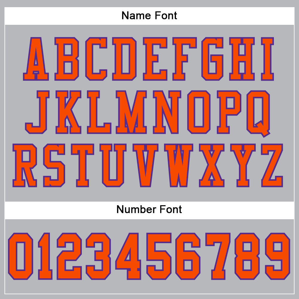 Custom Gray Orange-Purple Mesh Authentic Football Jersey view 4