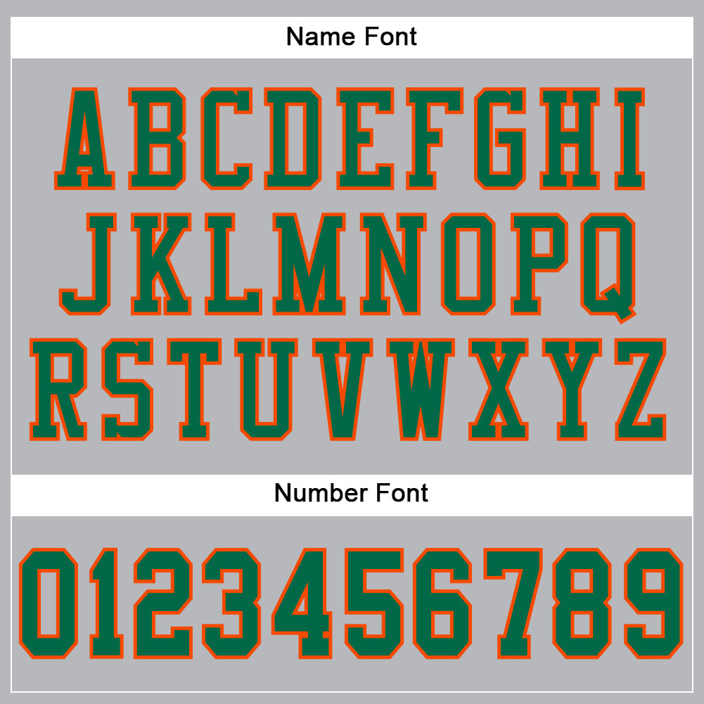 Custom Gray Kelly Green-Orange Mesh Authentic Football Jersey view 4