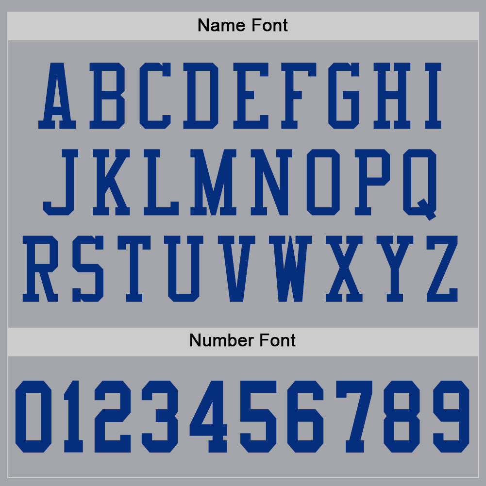 Custom Gray Royal Mesh Authentic Football Jersey view 4