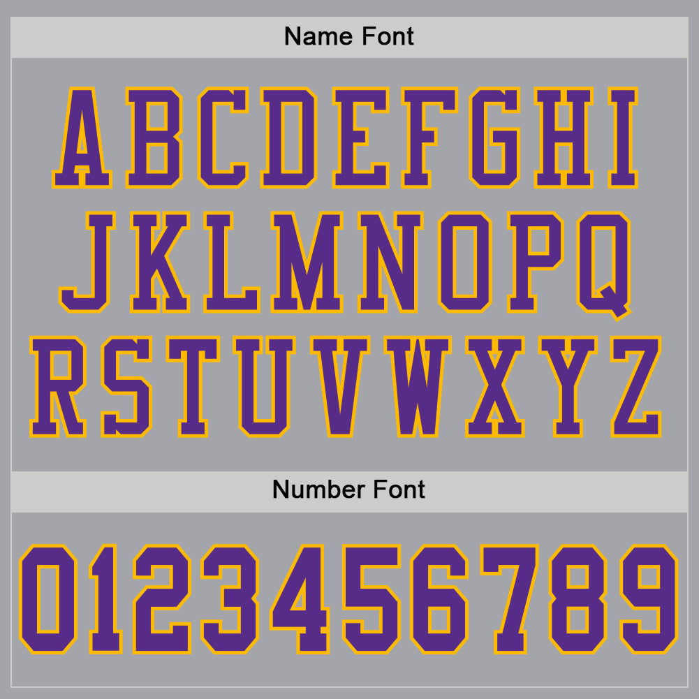 Custom Gray Purple-Gold Mesh Authentic Football Jersey view 4