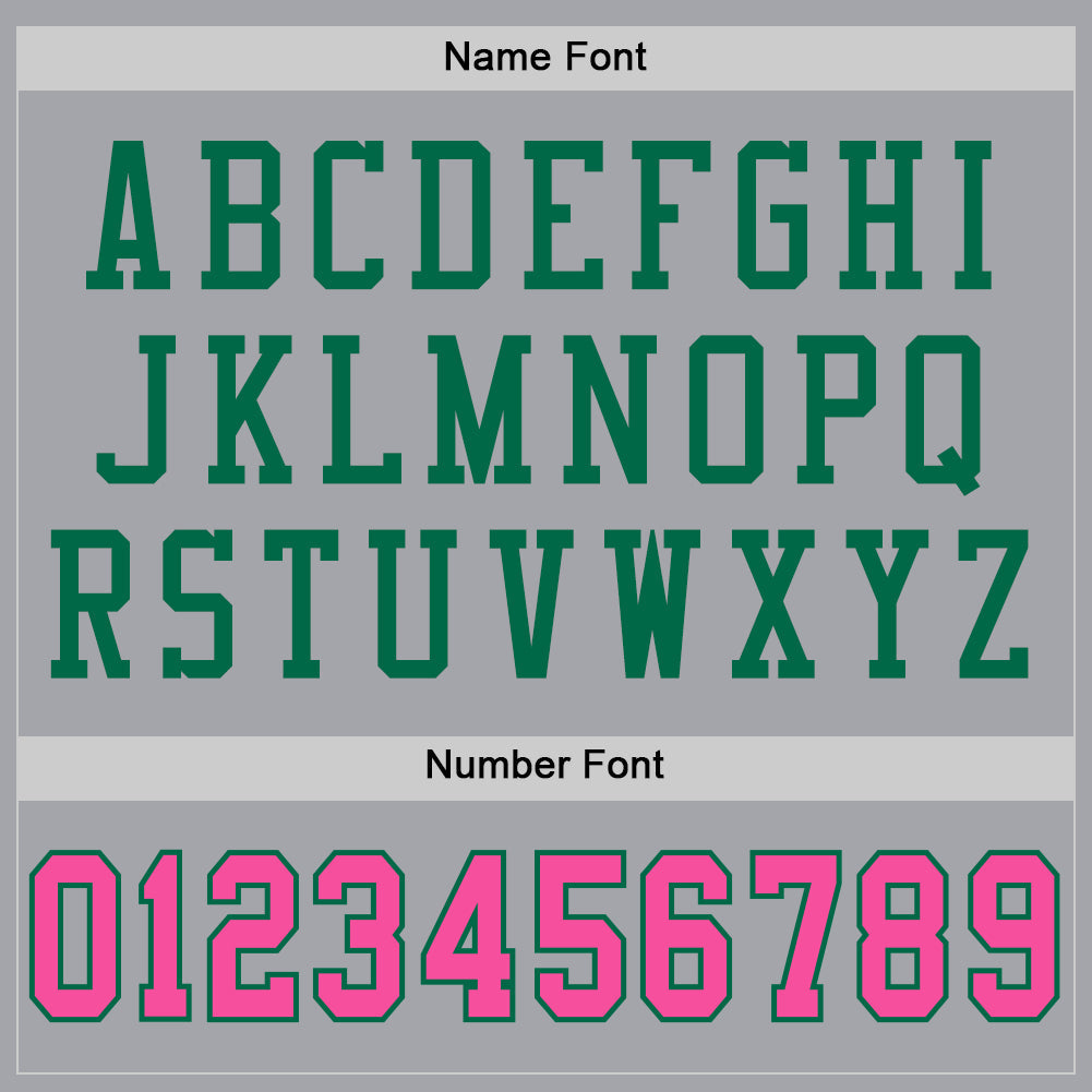 Custom Gray Pink-Kelly Green Mesh Authentic Football Jersey view 4
