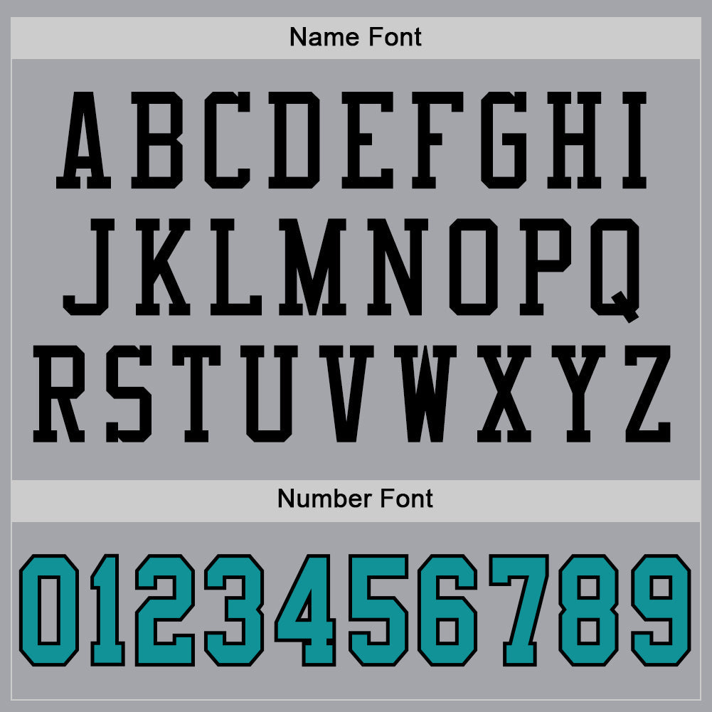 Custom Gray Teal-Black Mesh Authentic Football Jersey view 4