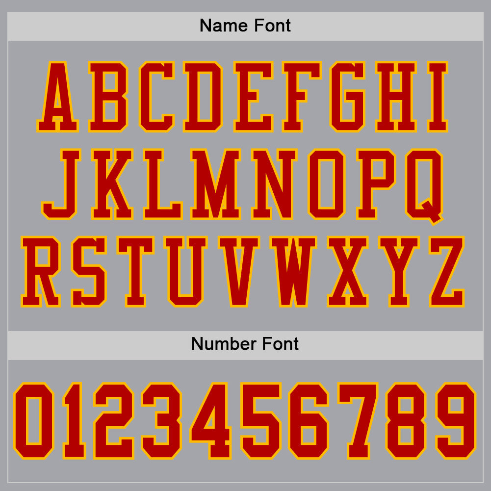 Custom Gray Red-Gold Mesh Authentic Football Jersey view 4