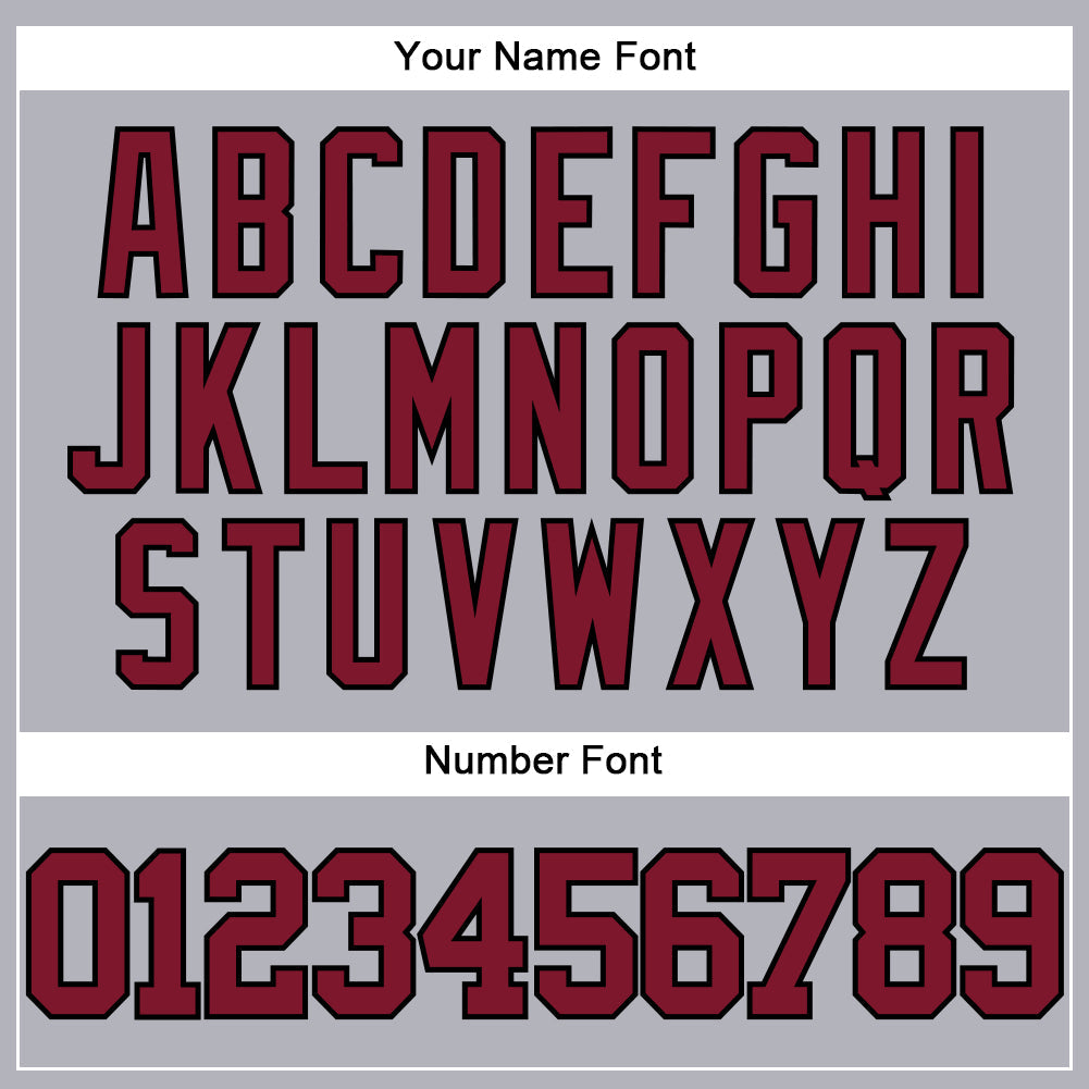 Custom Gray Crimson-Black Authentic Baseball Jersey view 5