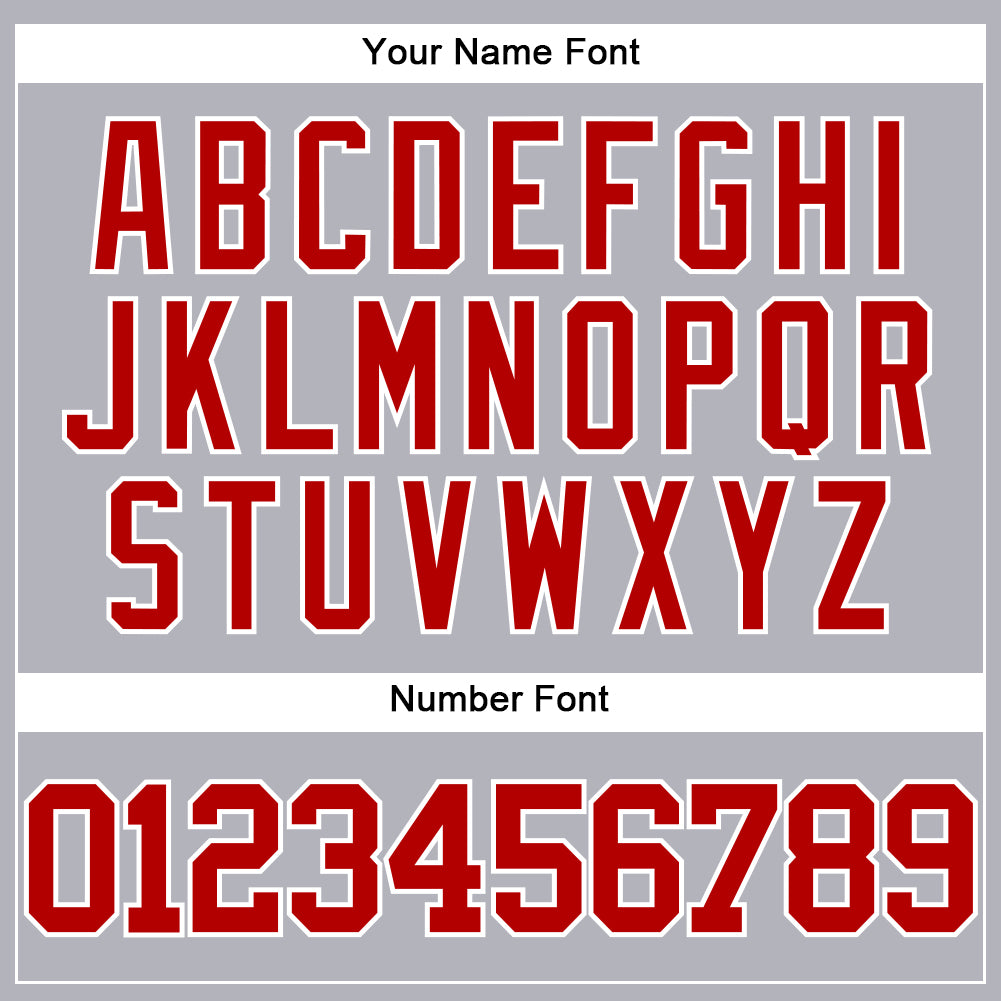 Custom Gray Red-White Authentic Baseball Jersey view 5