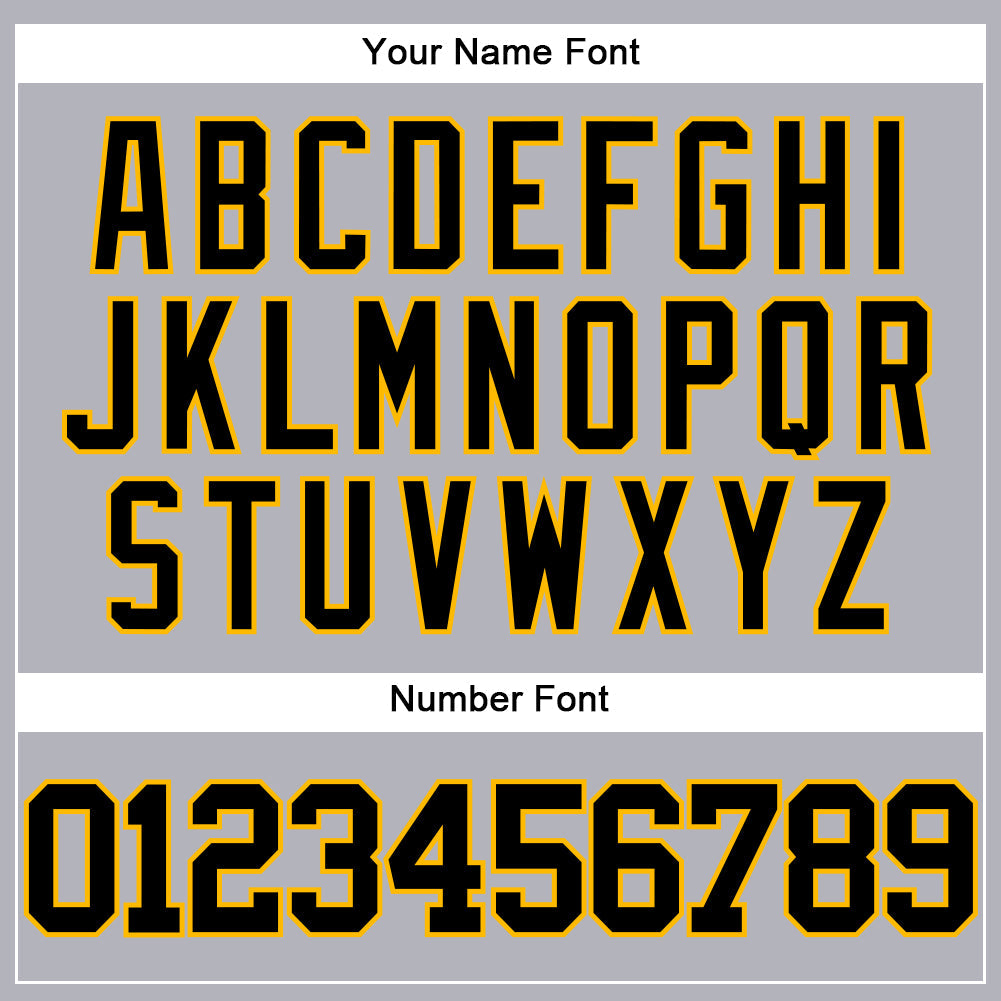 Custom Gray Black-Gold Authentic Baseball Jersey view 5