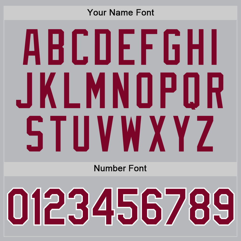 Custom Gray Maroon-White Authentic Throwback Baseball Jersey view 5