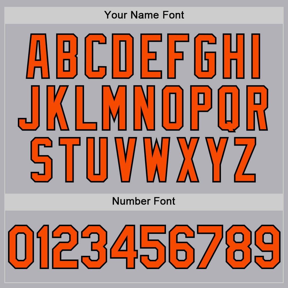 Custom Gray Orange-Black Mesh Authentic Throwback Baseball Jersey view 5