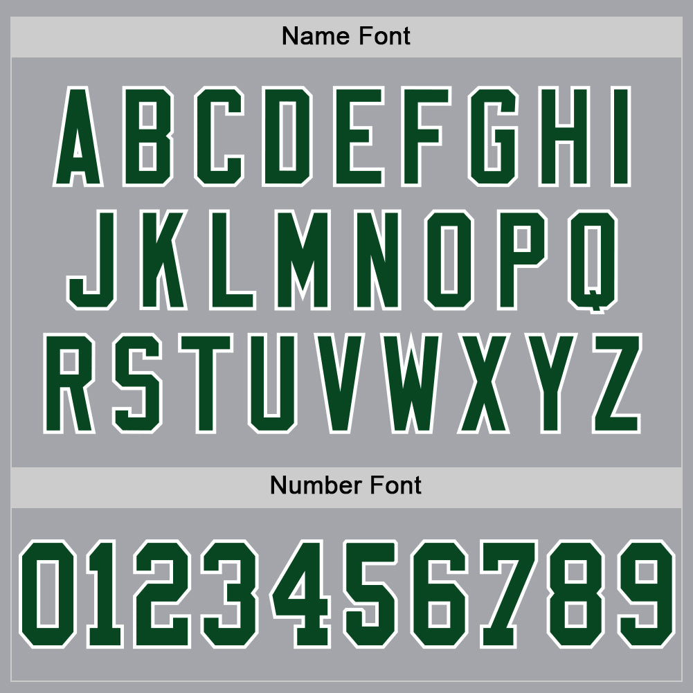 Custom Gray Green-White Mesh Authentic Throwback Football Jersey view 4
