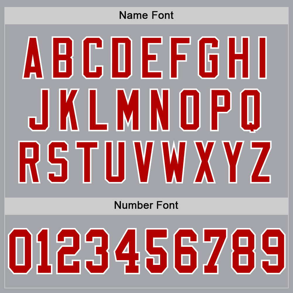 Custom Gray Red-White Mesh Authentic Throwback Football Jersey view 4