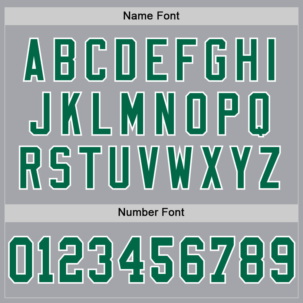 Custom Gray Kelly Green-White Mesh Authentic Throwback Football Jersey view 4