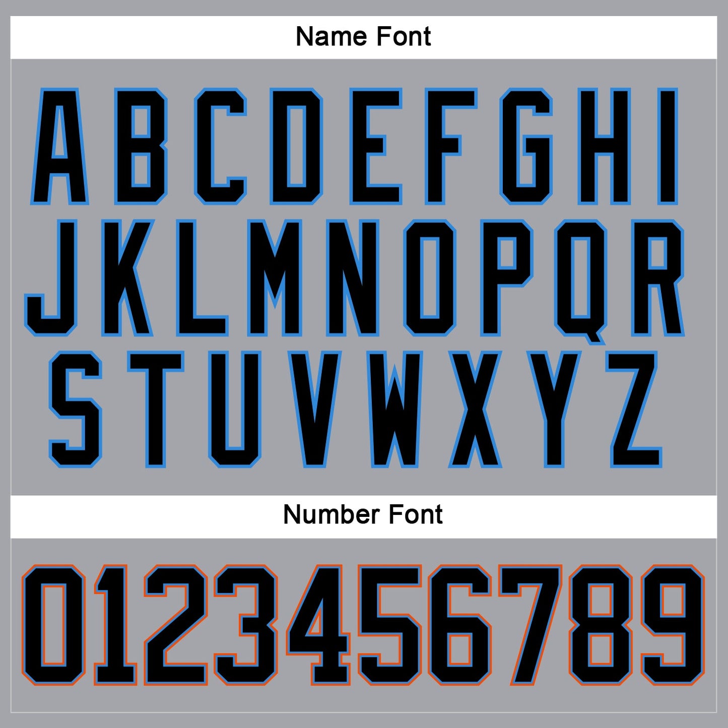 Custom Gray Black Powder Blue-Orange Hockey Lace Neck Jersey view 5