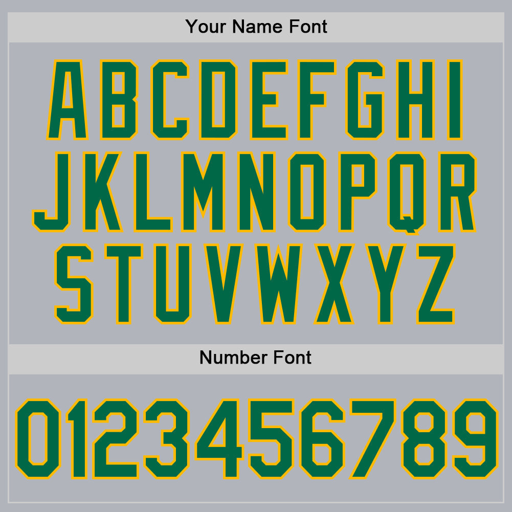 Custom Gray Kelly Green-Gold Authentic Throwback Baseball Jersey view 5