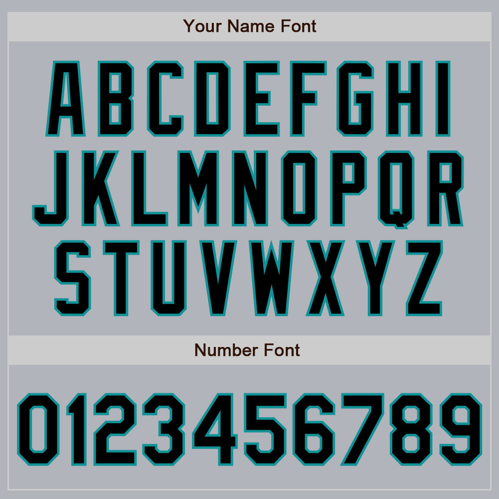 Custom Gray Black-Teal Authentic Baseball Jersey view 8