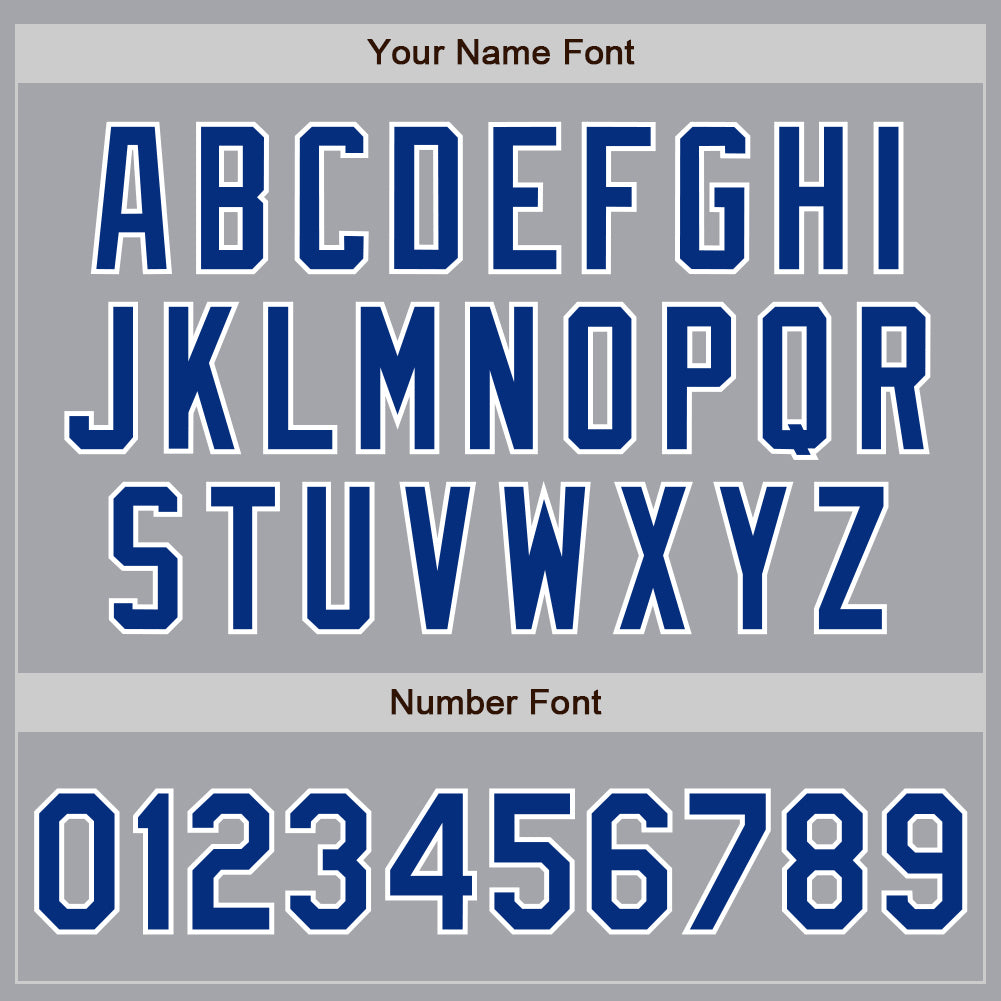 Custom Gray Royal-White Authentic Baseball Jersey view 5