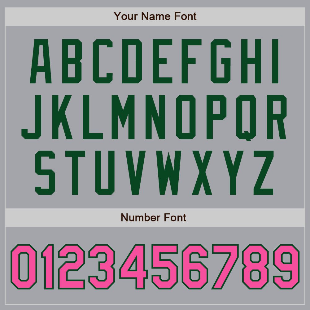 Custom Gray Pink-Green Authentic Baseball Jersey view 5