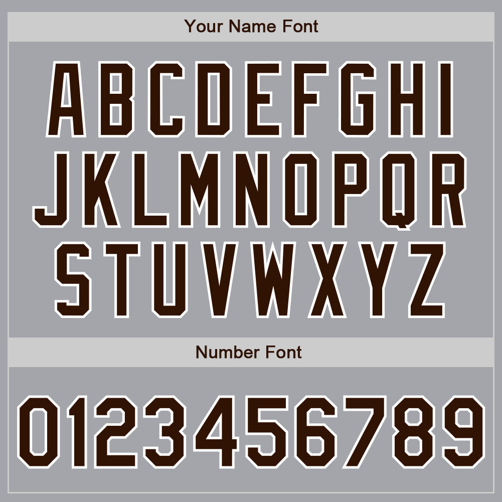 Custom Gray Brown-White Authentic Baseball Jersey view 5