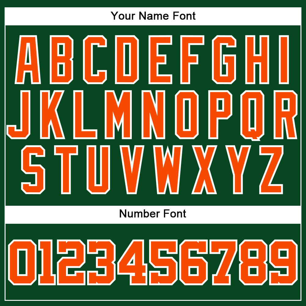 Custom Green Orange-White Authentic Baseball Jersey view 6
