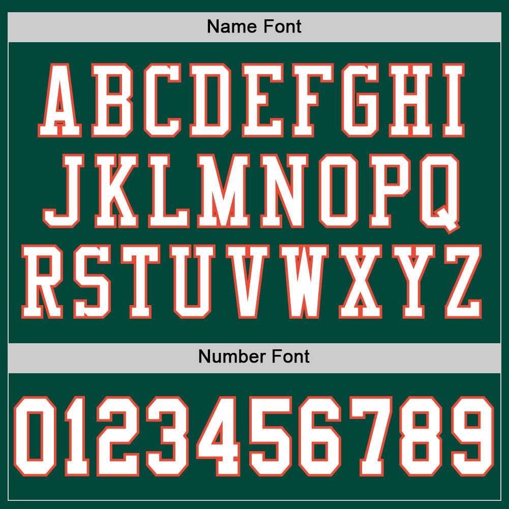 Custom Green White-Orange Mesh Authentic Throwback Football Jersey view 4
