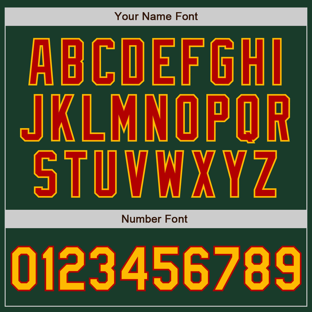 Custom Green Gold-Red Authentic Baseball Jersey view 5