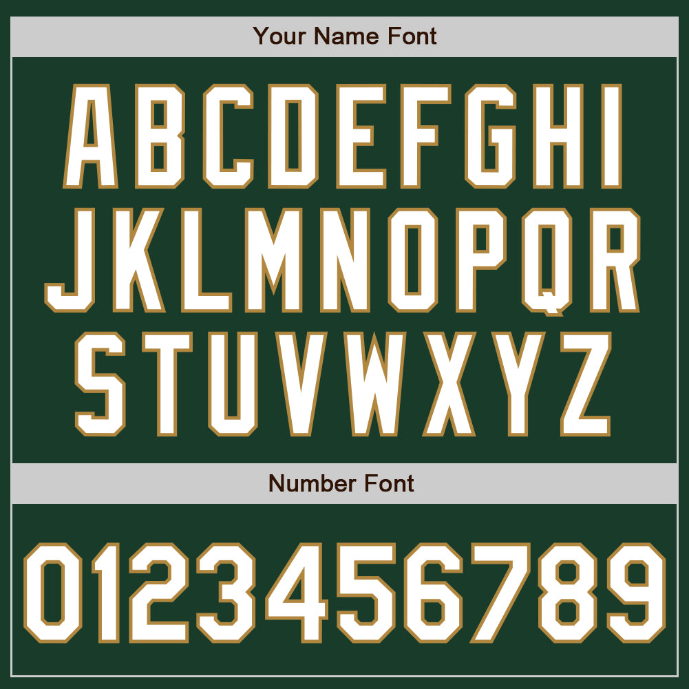 Custom Green White-Old Gold Authentic Baseball Jersey view 5