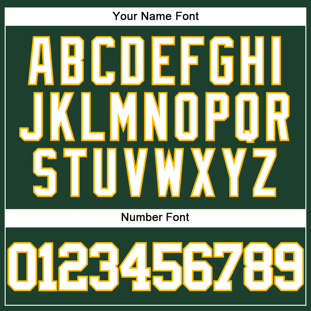 Custom Green White-Gold Authentic Baseball Jersey view 5
