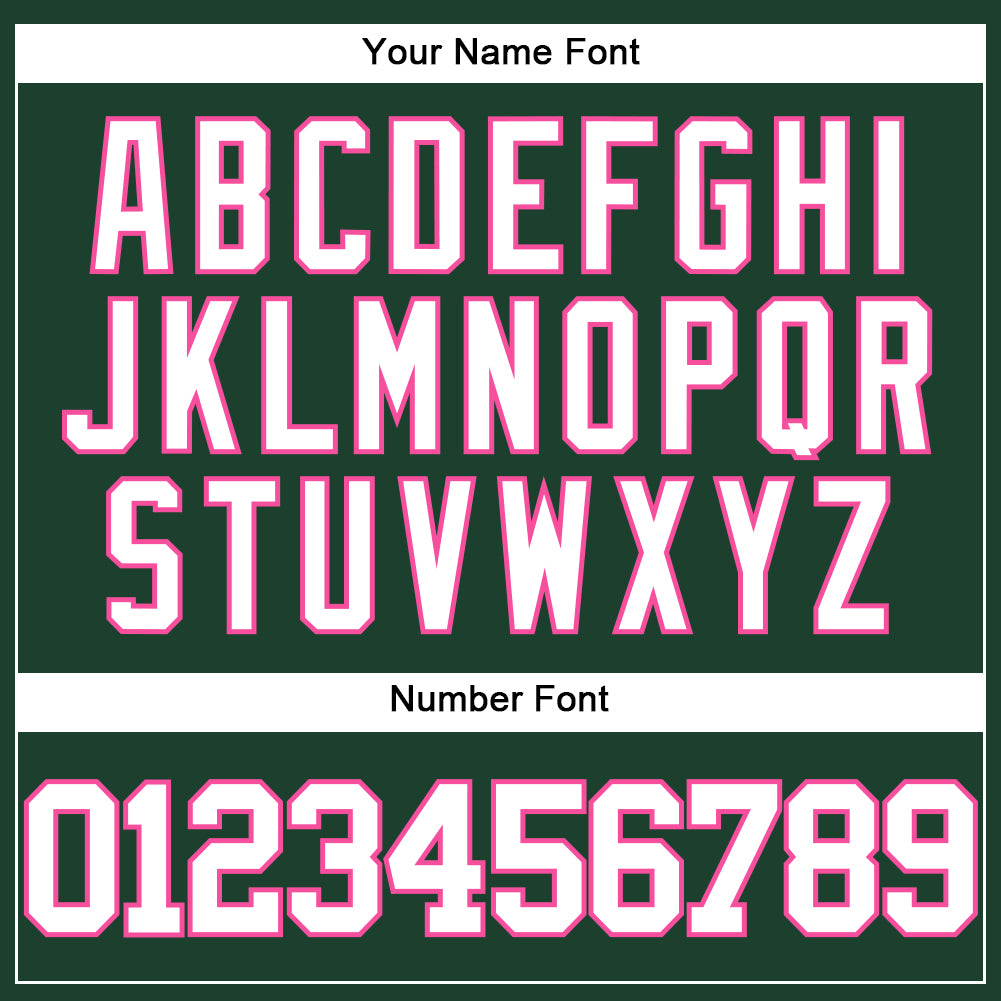 Custom Green White-Pink Authentic Baseball Jersey view 5