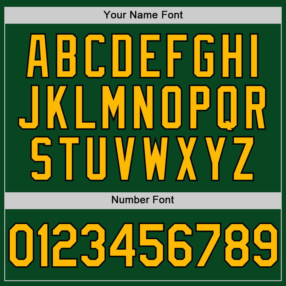 Custom Green Gold-Black Authentic Throwback Baseball Jersey view 5