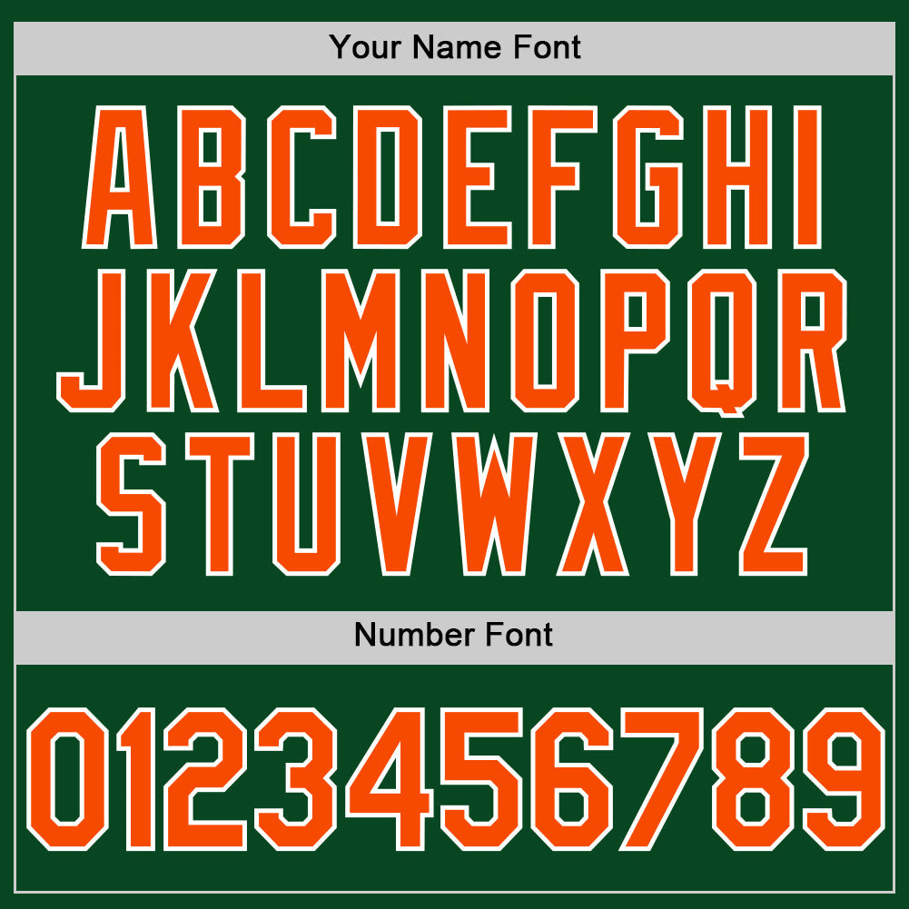 Custom Green Orange-White Authentic Throwback Baseball Jersey view 5