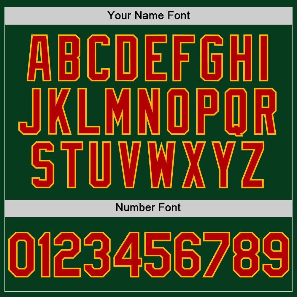 Custom Green Red-Gold Mesh Authentic Throwback Baseball Jersey view 5