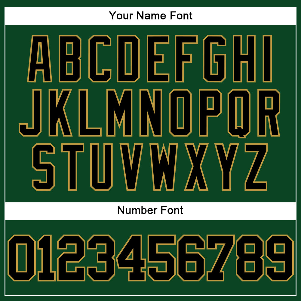 Custom Green Black-Old Gold Mesh Authentic Throwback Baseball Jersey view 5