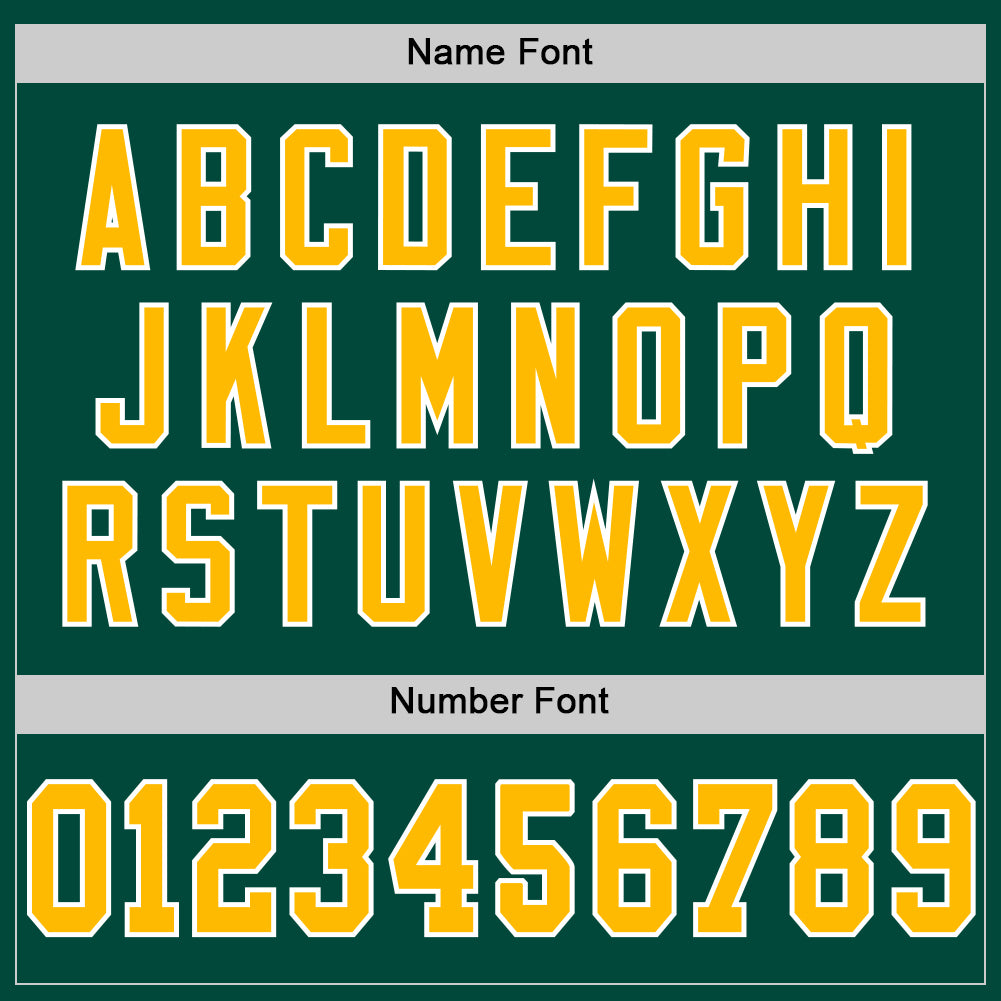 Custom Green Gold-White Mesh Authentic Throwback Football Jersey view 4
