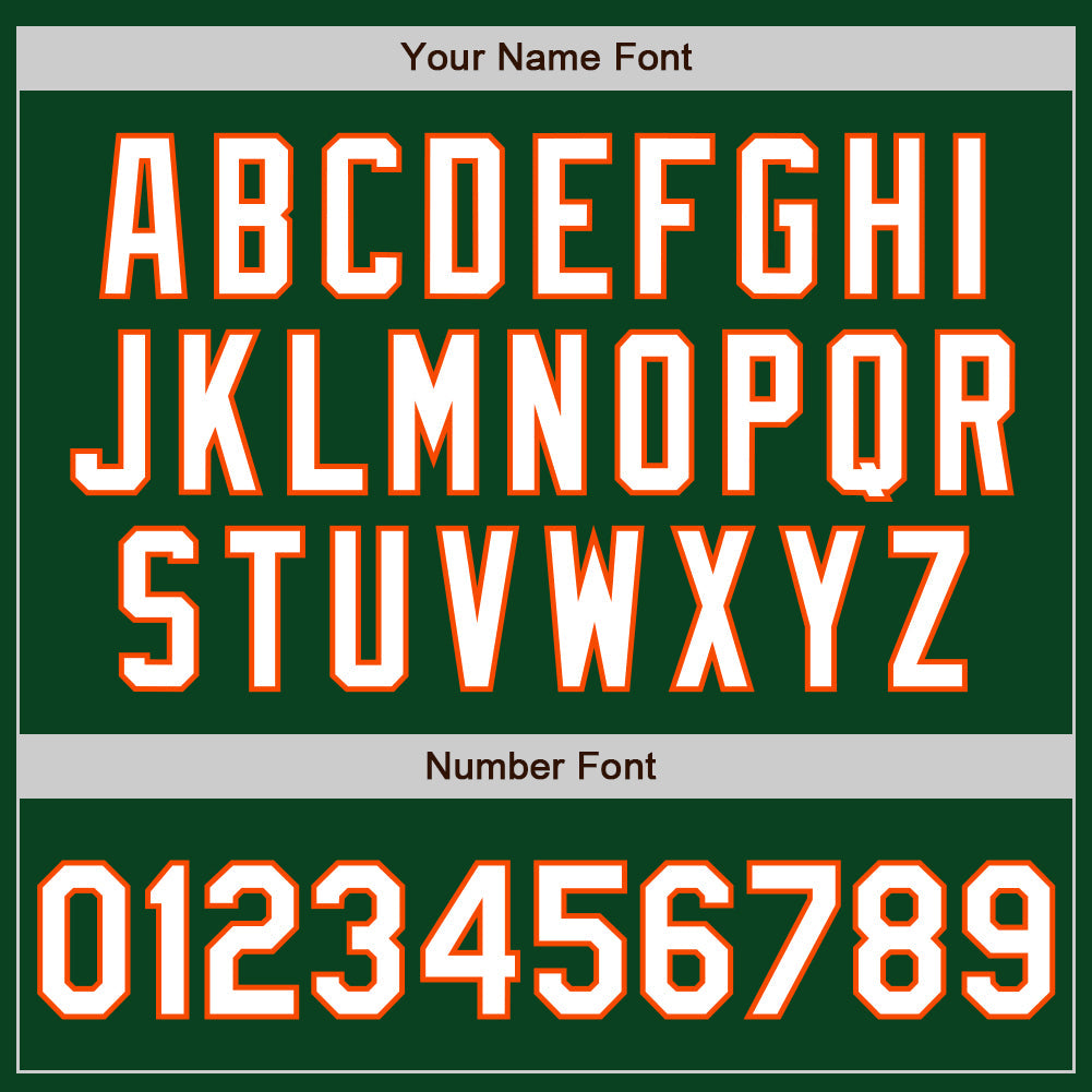 Custom Green White-Orange Authentic Baseball Jersey view 8