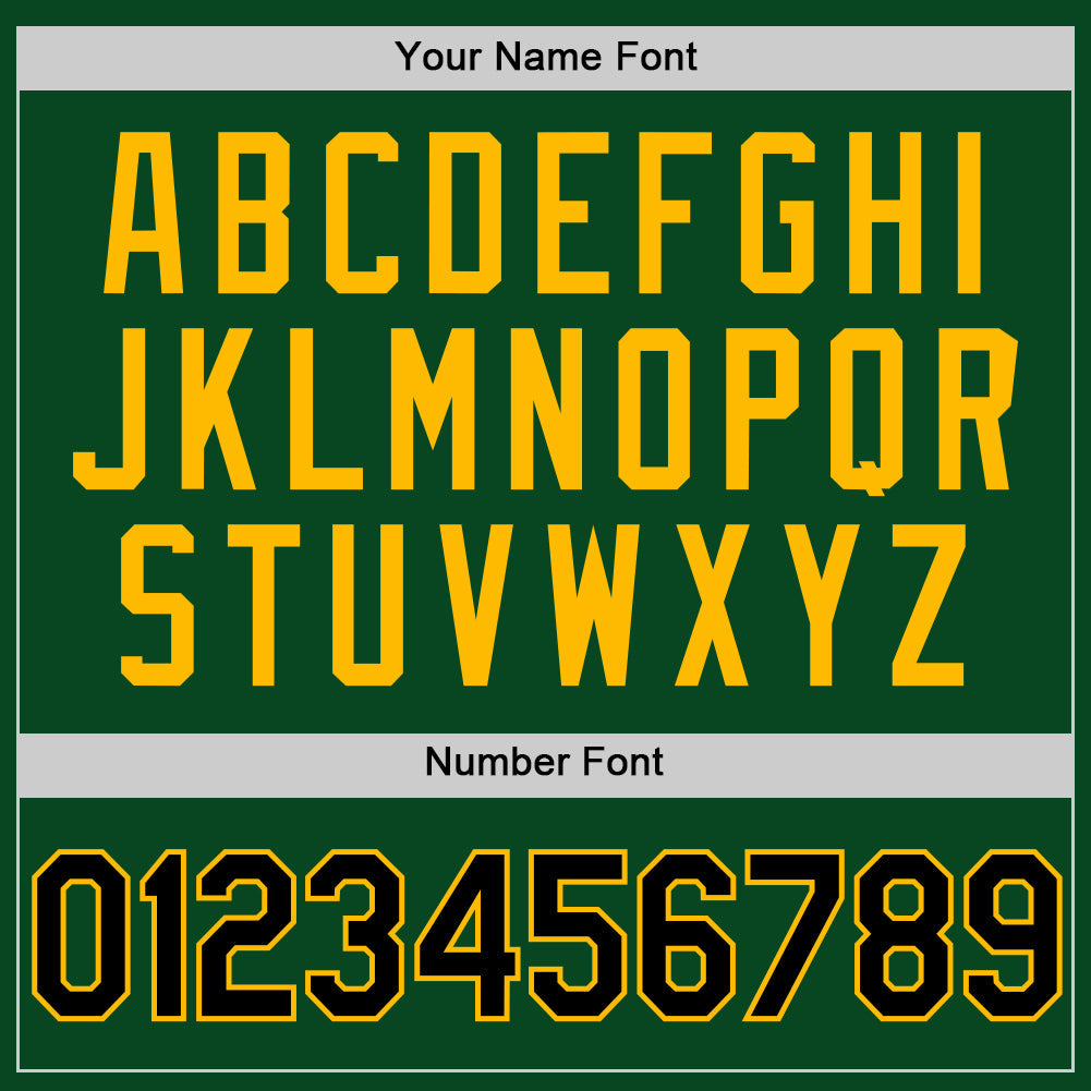 Custom Green Black-Gold Authentic Throwback Basketball Jersey view 4