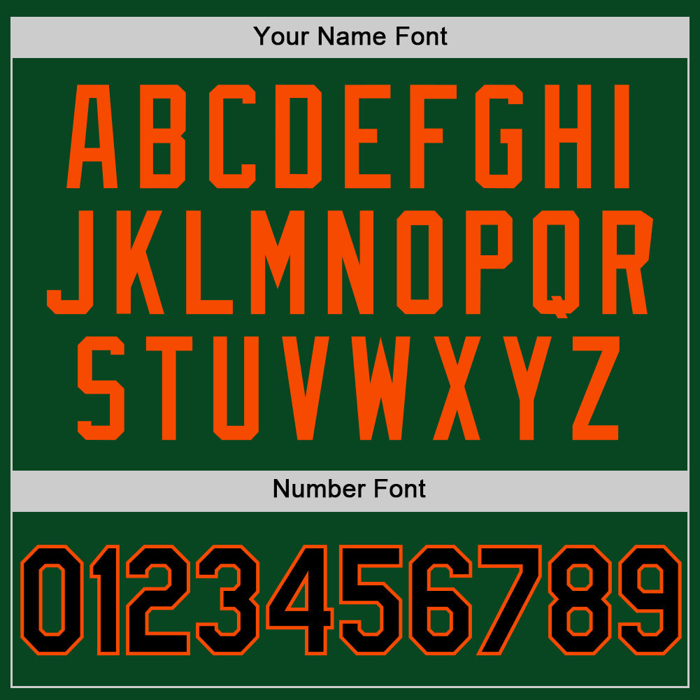 Custom Green Black-Orange Authentic Throwback Basketball Jersey view 4