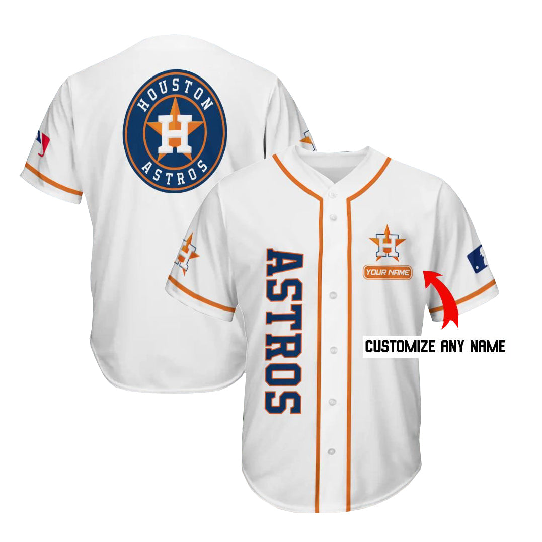 Custom Houston Astros Jersey Personalized Baseball White Stitched Jerseys - Main View