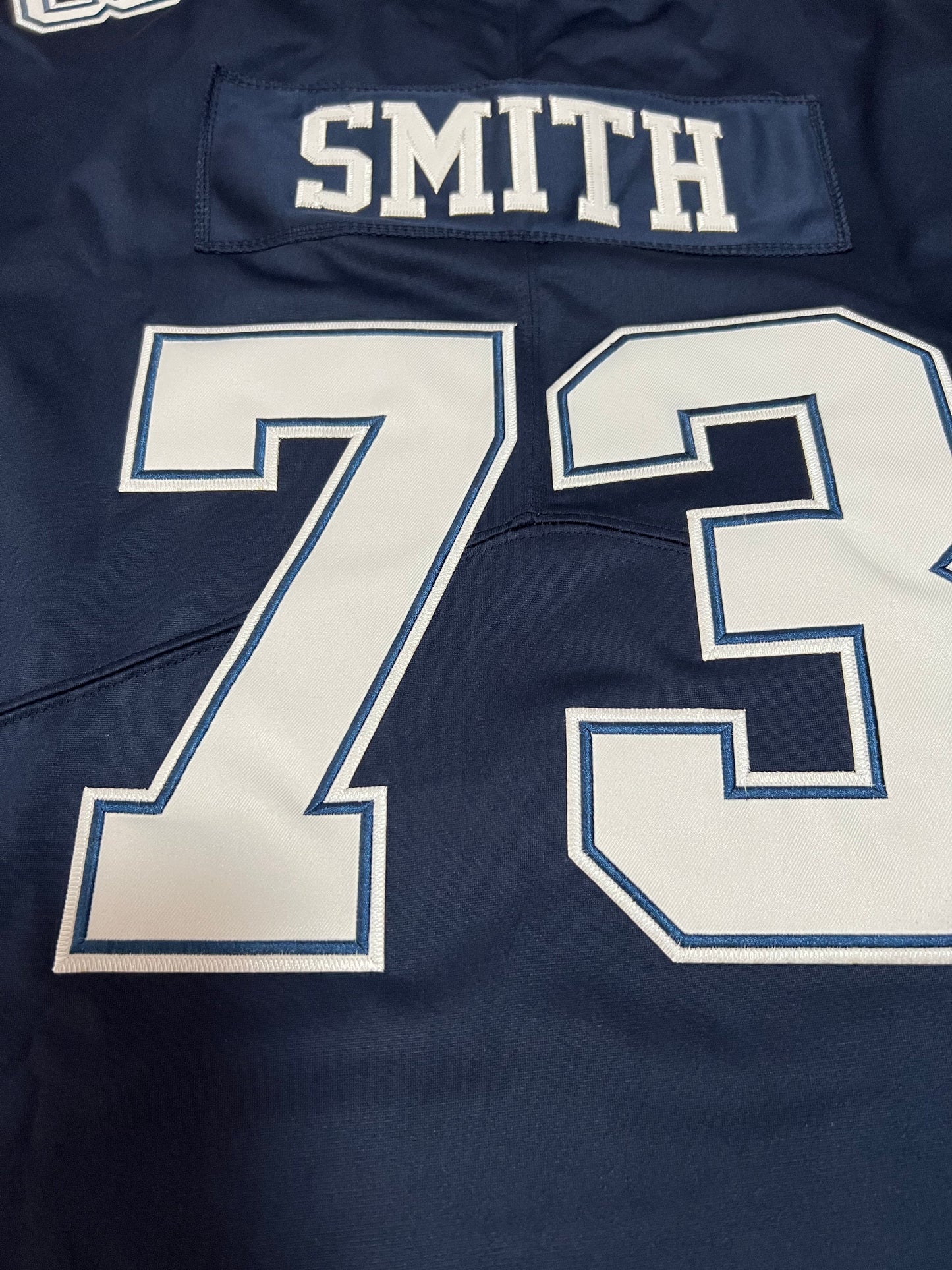 D.Cowboy New Number #73 Tyler Smith Jerseys Navy Football Jersey view 4